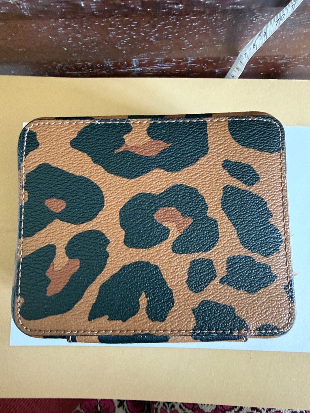 Coach Leopard Print Zip jewelry organizer - Brown & Black - Picture 2 of 15